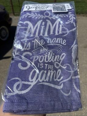 NWT Primitives by Kathy Purple Jacquard 'Mimi's House' Decorative Towel